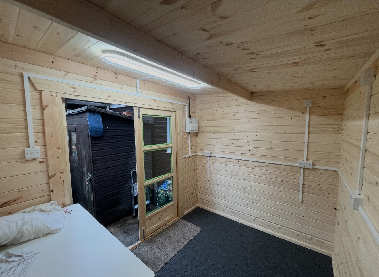New electrical installation in an outbuilding